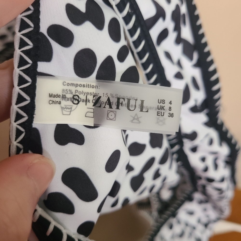 NWT Zaful Dalmation Print Two Piece Swimsuit - Picture 9 of 10